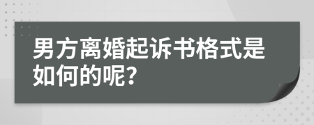 男方离婚起诉书格式是如何的呢？