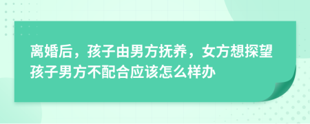 离婚后，孩子由男方抚养，女方想探望孩子男方不配合应该怎么样办