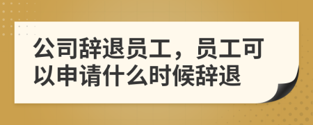 公司辞退员工，员工可以申请什么时候辞退