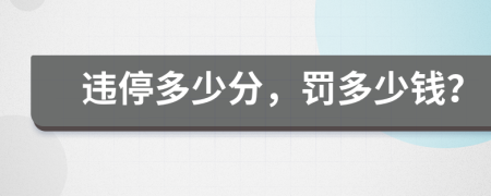 违停多少分，罚多少钱？