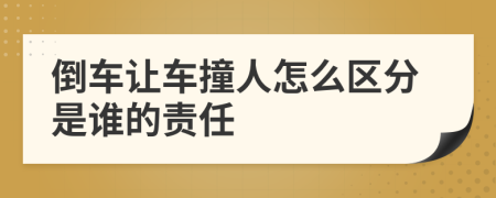 倒车让车撞人怎么区分是谁的责任