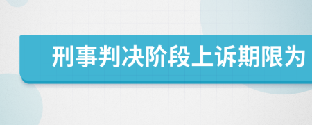 刑事判决阶段上诉期限为