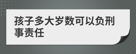 孩子多大岁数可以负刑事责任