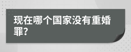 现在哪个国家没有重婚罪？