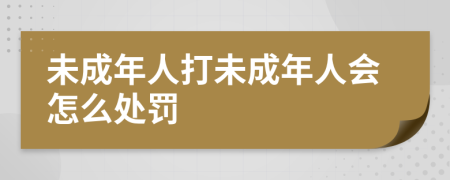 未成年人打未成年人会怎么处罚