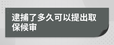 逮捕了多久可以提出取保候审