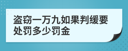 盗窃一万九如果判缓要处罚多少罚金