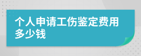 个人申请工伤鉴定费用多少钱