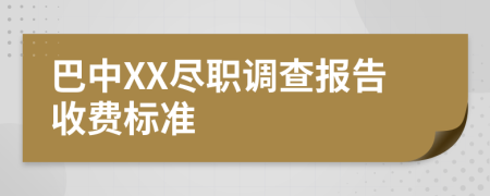 巴中XX尽职调查报告收费标准
