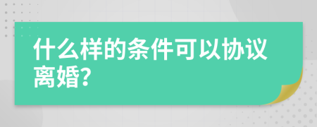 什么样的条件可以协议离婚？