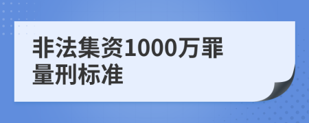 非法集资1000万罪量刑标准