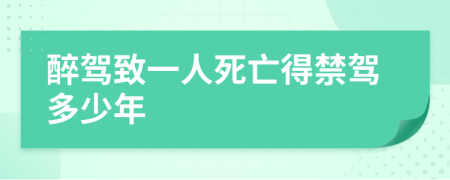 醉驾致一人死亡得禁驾多少年