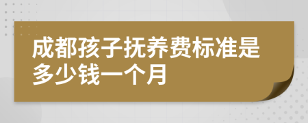 成都孩子抚养费标准是多少钱一个月