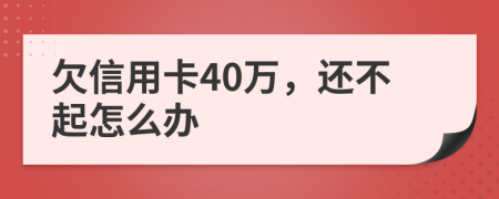 欠信用卡40万，还不起怎么办