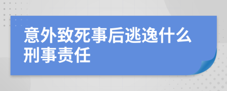 意外致死事后逃逸什么刑事责任