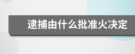 逮捕由什么批准火决定