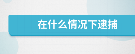 在什么情况下逮捕