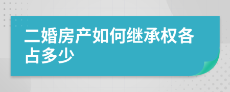 二婚房产如何继承权各占多少