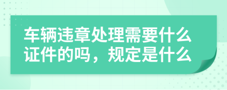 车辆违章处理需要什么证件的吗，规定是什么