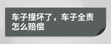 车子撞坏了，车子全责怎么赔偿