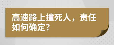 高速路上撞死人，责任如何确定？