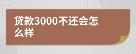 贷款3000不还会怎么样