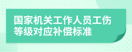 国家机关工作人员工伤等级对应补偿标准