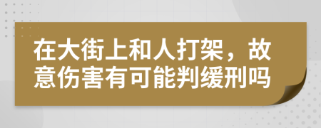 在大街上和人打架，故意伤害有可能判缓刑吗