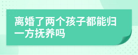 离婚了两个孩子都能归一方抚养吗