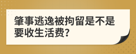 肇事逃逸被拘留是不是要收生活费？