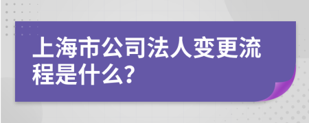 上海市公司法人变更流程是什么？