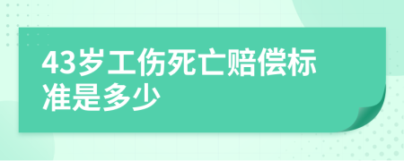 43岁工伤死亡赔偿标准是多少