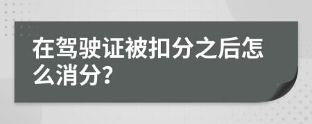 在驾驶证被扣分之后怎么消分？