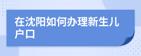 在沈阳如何办理新生儿户口