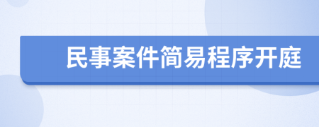 民事案件简易程序开庭