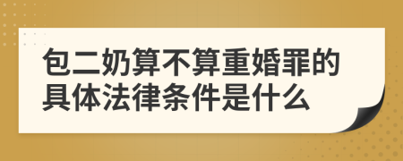 包二奶算不算重婚罪的具体法律条件是什么