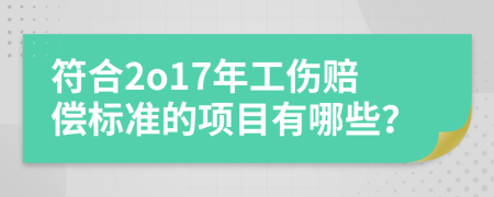 符合2o17年工伤赔偿标准的项目有哪些？