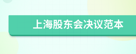 上海股东会决议范本