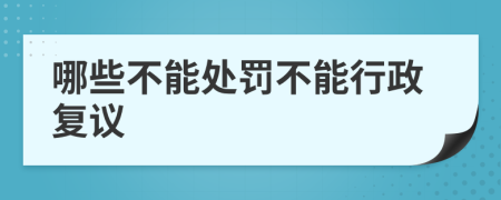 哪些不能处罚不能行政复议