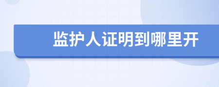 监护人证明到哪里开
