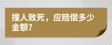 撞人致死，应赔偿多少金额？