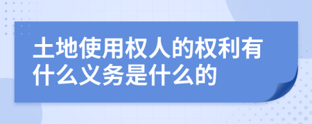 土地使用权人的权利有什么义务是什么的