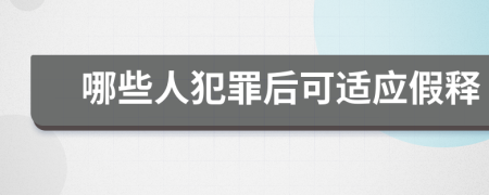 哪些人犯罪后可适应假释