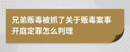 兄弟贩毒被抓了关于贩毒案事开庭定罪怎么判理