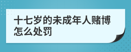 十七岁的未成年人赌博怎么处罚