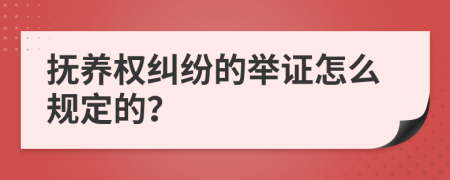 抚养权纠纷的举证怎么规定的？