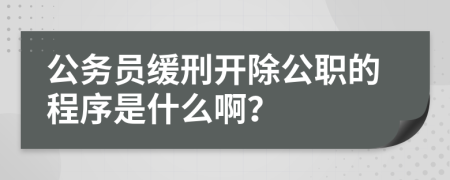 公务员缓刑开除公职的程序是什么啊？