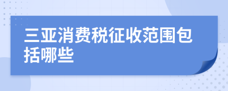 三亚消费税征收范围包括哪些