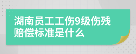 湖南员工工伤9级伤残赔偿标准是什么