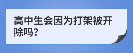 高中生会因为打架被开除吗？